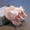 Tênis Feminino 2026 Verão Bebê Princesa Solado Macio Sapatos da Moda Lantejoula Tênis Pai Menina Criança Pequena Antiderrapante