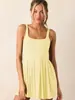 Vestido Cuadrado Plisado de Venta Caliente Transfronterizo, Falda Corta Sexy de Corte A Ajustada, Falda de Tenis Casual Estilo Deportivo de Verano