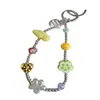 Flor de Dopamina de Verano Colgante Lindo Creativo Hecho a Mano Corto Anti-Pérdida Cadena Universal para Bolso para Niñas