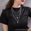 Estilo Minimalista Europeo y Americano Harajuku Hip-Hop Collar de Tres Capas Venta al por Mayor Cadena de Suéter Estilo Callejero Bola de Metal Moneda de Belleza