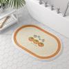 Alfombra de Baño Ovalada de Terciopelo con Diseño de Frutas Retro Simple Alfombra Absorbente para Puerta de Baño Alfombra para Pies de Baño