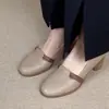 2026 Nuevos Zapatos Planos de Punta Fina para Mujer Estilo Hada Francesa Suela Suave Delicada Tacón Grueso Antideslizantes