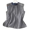 Toma Real de Peonía de Verano Bordada a Mano Artística Chaleco sin Mangas Holgado Camiseta Camisa Floral para Mujer