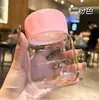 Taza de Agua, Taza para Agitar Leche y Leche de Soya, Taza de Regalo con Logo Impreso, Vaso de Vidrio Portátil Graduado, Taza de Té Sellada a Prueba de Fugas