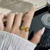 Anillo de Plata de Ley S925 Geométrico Marquise Completo de Diamante para Mujer Diseño de Nicho Alto Gama Abierto Ajustable Anillo para Dedo Índice Accesorio para Apilar