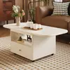 Mesa de Centro Plegable de Madera Maciza Mesa de Comedor Apartamento Pequeño Multifuncional Ruedas Universales Mesa de Té Móvil Sala de Estar Uso en Casa Mesa de Té de Madera de Caucho
