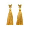 Pendientes de Borlas Europeos y Americanos de Estilo Étnico Transfronterizos Amazon, Pendientes de Botón de Semillas Únicos Hechos a Mano de Alta Gama, Accesorios para Mujer de Nicho