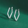 Hebilla de Oreja Cuadrada de Diamante Geométrico Nueva Transfronteriza Europea y Americana 2024 Ins Lujo Ligero Moda de Gama Alta Elegante Hebilla de Oreja para Mujeres