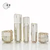 Botellas Cosméticas Vacías de Acrílico de Alta Gama para Crema, Loción, Spray, Materiales de Empaque para Productos para el Cuidado de la Piel Marrones Multifacéticos y Multicúbicos