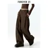 Jeans Scimitar de Perna Larga Cor Café Marrom Maillard Retrô Americano para Mulheres, Cintura Alta, Emagrecedor, Fluido, Perna Reta, Comprimento no Chão
