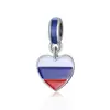 Explosiones Transfronterizas Colgante Bandera Panjia Pulsera Collar Colgante Casero DIY en Forma de Corazón Bandera Nacional Copa del Mundo