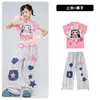 Conjunto de Baile de Jazz para Niñas con Abdomen al Descubierto, Set de Disfraz de Baile de Estrellas de Dibujos Animados para Niñas Pequeñas, Conjunto de Baile Callejero para Niña de Jazz