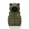 Colete com Capuz de Orelhas de Urso Novo Outono e Inverno para Meninos e Meninas Colete Quente Colete Jaqueta Fofa de Desenho