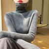 Camisa de base emagrecedora de veludo Andy Velvet Soft Waxy Pile Collar Knitwear Slim-Fit Pullover Suéter de gola alta