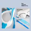 Gafas de Natación para Niños, Impermeables y Antivaho con Marco Dividido, Diadema de Tela Elástica, Cruz de Silicona, Gafas de Natación Unisex