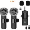 Micrófonos de solapa dual inalámbricos transfronterizos para grabación al aire libre en Tiktok, reducción de ruido, transmisión en vivo por Bluetooth y grabación