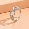 Cross-border Hot Sale Novo Criativo Diamante 8-caractere Europeu e Americano Simples Moda Senhoras Anel de Noivado Anel de Moda