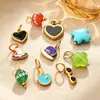 Moda Europea y Americana Estilo Vacaciones de Verano Concha Corazón Multi-elemento Colgante DIY Chapado en Oro de 18K Versátil Accesorios Dopamina