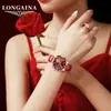 Relógio Diamante Verdadeiro Automático Mecânico Feminino Luminoso À Prova D'água Exquisito Relógio Feminino Moda Vazado Mecânico de Pulso Feminino