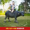 Escultura de Toro de Fibra de Vidrio para Exteriores para Jardines, Céspedes, Entradas de Restaurantes de Hot Pot de Res, Centros Comerciales, Adornos de Pastor Montando una Vaca, Estilo Rural
