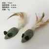 Ratón de Plumas con Hierba Gatera, Paleta de Matatabi, Ayuda para Vómito de Bolas de Pelo de Gato, Palo de Matatabi, Juguete para Gatos con Hierba Gatera