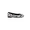 Estilo Mamá Uva~ Aumento de altura de 3 cm~ Zapatos de vestir bajos redondos con estampado de leopardo y lunares, de crin de caballo, con lazo, vintage, para mujer