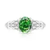 Transmisión en vivo súper vendido anillo de flor de hielo de gema de color corte huevo de paloma diamante de alto carbono súper brillante chapado en oro real de moda versátil anillo con forma de huevo