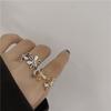 Anillo de Flor de Personalidad para Viajeros Estilo Coreano y Japonés para Mujer, Moda Vintage, Anillo Abierto Dulce y Elegante, Anillo de Dedo Índice de Moda
