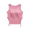 Estilo Europeu e Americano Cinto Vazado com Cordão Duplo Peitoral Coberto Colete Feminino Verão Novo Spice Girl Sexy Cintura Vazada Top