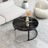 Juego de mesas de centro nido modernas nórdicas para espacios pequeños, redondo, simple y creativo, sensación de alta gama, combinación de mesa redonda grande y pequeña para la sala de estar