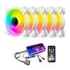 Ventilador de Caja Cool Moonlight de 6 Pines 12cm Círculo Fino Multicapa Refrigeración RGB para Computadora de Escritorio Ventilador de Refrigeración Silencioso