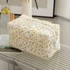 Bolsa de Almacenamiento Acolchada Floral de Algodón para Labiales Bolsa de Almacenamiento de Cosméticos para Mujer Auriculares Cable de Datos Bolsa de Cosméticos Cartera