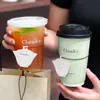 Vaso de Papel Desechable para Té de Leche 500ml con Tapa Doble Laminado Caliente y Frío Universal Espesado Doble Capa Vasos de Papel Taza de Café Comercial