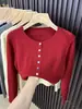 Cárdigan de punto trenzado liso, dulce y elegante, con cuello redondo para mujer, nuevo estilo primavera y otoño, de alta gama, versátil para ir al trabajo y para uso casual