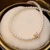 Collar de Perlas y Cuentas de Mariposa Xiaomi para Mujer 2026 Nuevo Estilo Caliente Cadena de Clavícula de Lujo Ligero Sensación de Nicho de Gama Alta Collar para Suéter