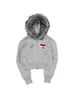 Sudadera con Cremallera Corta y Cuello de Piel Estilo Y2K Millennial Hot Girl con Aplicaciones de Cruz y Corazón con Pedrería