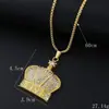 Explosiones de moda Hip Hop europeo y americano, moda genial, collar con colgante de corona para hombre y mujer, accesorios