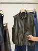Chaleco retro de estilo coreano con cuello alto de piel sintética para mujer, nuevo modelo de otoño e invierno, holgado y versátil, adelgazante, adecuado para usar en capas como chaqueta exterior