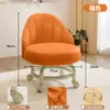 Taburete Giratorio con Ruedas, Taburete Bajo con Respaldo, Taburete para Cambiar Zapatos en Casa, Silla Infantil, Taburete Redondo para Sala de Estar, Banco Blando Acolchado