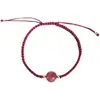 Pulseira de Corda Vermelha com Contas de Cristal Natural Haoyun Simples Ins Tecida à Mão Corda de Mão para Casal Melhor Amigo Pulseira de Cristal Morango