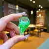 Lindo Llavero Transparente Estilo Ins Flor Femenina Colgante de Cristal Llavero de Helado Accesorios de Joyería Flotantes