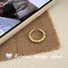 Anillo de Dedo Índice Simple con Diseño de Nicho Estilo K, Plata de Ley S925, Anillo Asimétrico de Piedra de Lava con Apertura Ajustable para Mujer