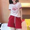 Algodón Imitación Manga Corta Shorts Traje Deportivo Casual Verano 2025 Nuevas Explosiones Estilo Occidental Moda Adelgazante Conjunto de Dos Piezas