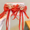 Lazo Rojo de Año Nuevo con Borla Accesorios para el Cabello Nuevo Estilo 2026 Pinza Doble para el Cabello Pinza para el Cabello de Niña Pequeña Accesorios para el Cabello