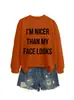 SOY MÁS AMABLE QUE MI SITIO INDEPENDIENTE DE AMAZON EBAY Sudadera de Moda Casual para Mujer Otoño e Invierno Camiseta Base