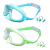 Óculos de Natação de Silicone Azul Oceano Transfronteiriços para Crianças, à Prova d'Água e Anti-Embaçantes, Alta Definição, Confortáveis, Armação Grande, Proteção Nasal, Esportes ao Ar Livre