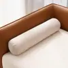 Almohada Cervical Cilíndrica Larga, Color Sólido de Algodón y Lino, Adecuada para Cama, Sofá, Salón de Belleza, Yoga, Dormir, Soporte para Piernas, Extraíble y Lavable