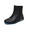 Botas de lluvia de moda para hombre, de media pantorrilla, impermeables, antideslizantes, zapatos de agua, para exteriores, pesca, lavado de autos, zapatos de goma, con forro polar, cálidas, botas de lluvia, venta al por mayor