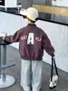 Q084 Jaqueta de Baseball Masculina para Primavera e Outono, Nova Jaqueta Estilosa Estilo Coreano de Primavera, Roupa Infantil Versátil, Tendência