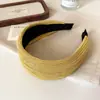 Diadema plisada de estilo coreano con ala ancha, diadema de copa alta, accesorio para el cabello simple y moderno, diadema para cubrir la línea del cabello, accesorio para la cabeza para lavarse la cara, diadema para mujer